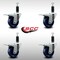 Service Caster 3.5'' SS Solid Poly Swivel 1-1/8'' Expanding Stem Caster Set Total Lock Brake, 4PK SCC-SSEXTTL20S3514-SPUS-118-4 - alternate 2